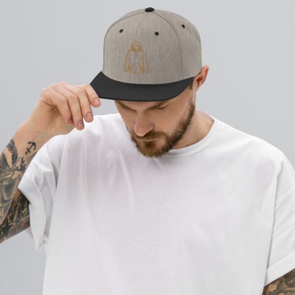 519Hodies snapback flat brim baseball hat in black with embroidered white logo on the front