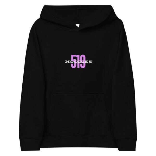 Girls 519Hoodies DTG Black Fleece Hoodie - Image 2