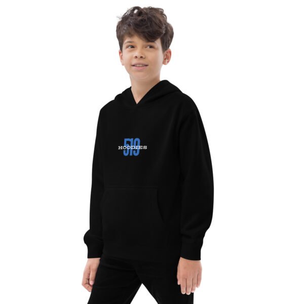 Kids 519Hoodies DTG Fleece Black Hoodie - Image 3