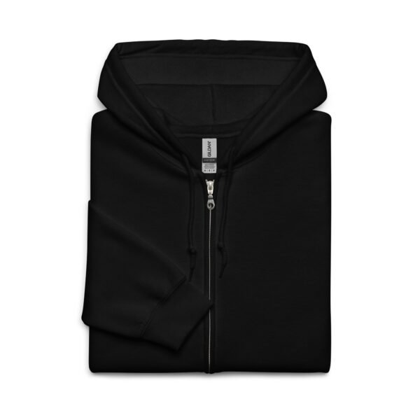 519Hoodies Zip Up Embroidered Sleeve Hoodie (Black) - Image 2