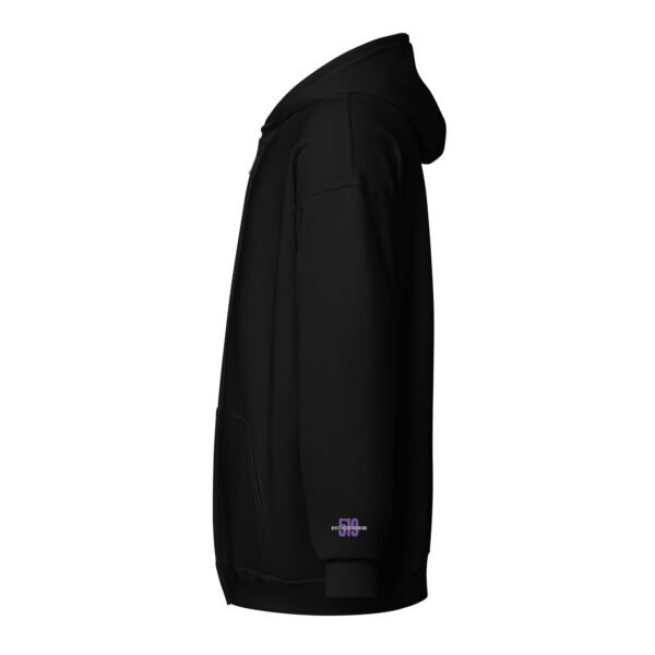 519Hoodies Purple Embroidered Zip up Hoodie (Black)