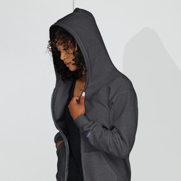 519Hoodies Purple Embroidered Zip up Hoodie (Dark Grey) - Image 3