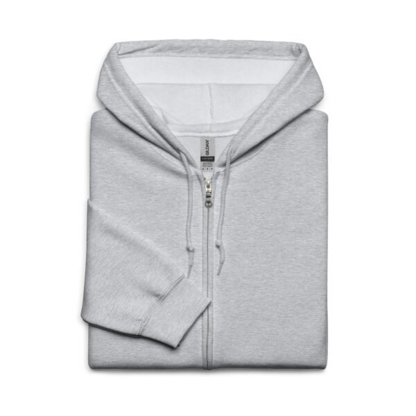 519Hoodies Zip Up Embroidered Sleeve Hoodie (Grey) - Image 2