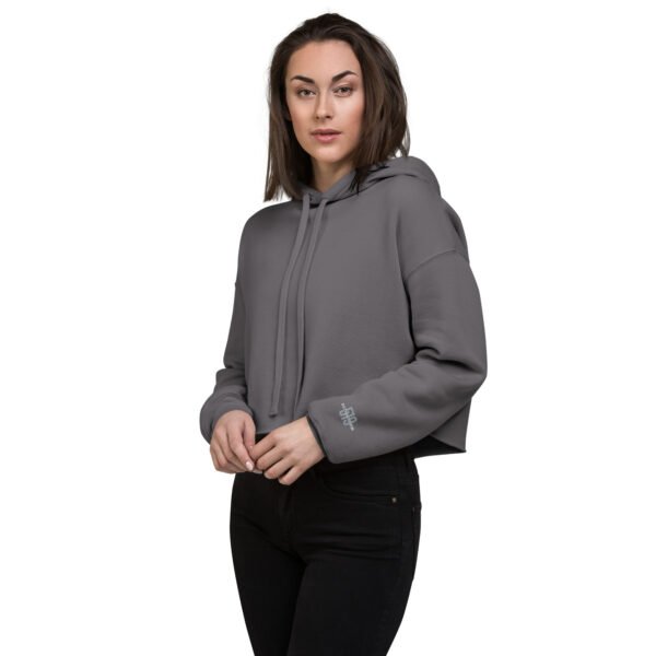 Storm Grey Crop Hoodie - Image 4