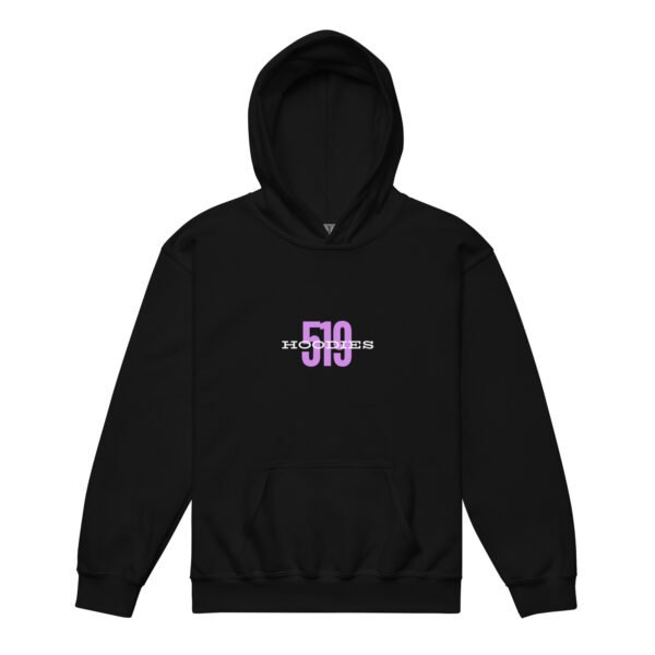 Girls 519Hoodies DTG Black Hoodie - Image 3