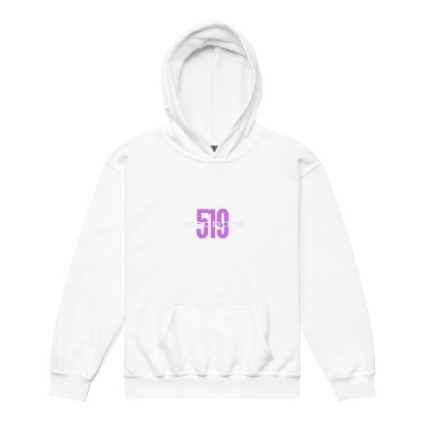 Girls 519Hoodies DTG White Hoodie - Image 3