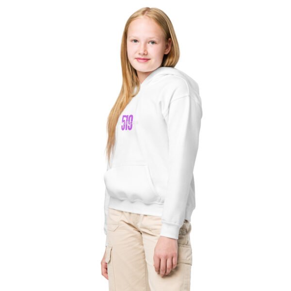 Girls 519Hoodies DTG White Hoodie - Image 5